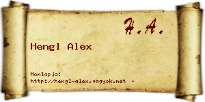 Hengl Alex névjegykártya